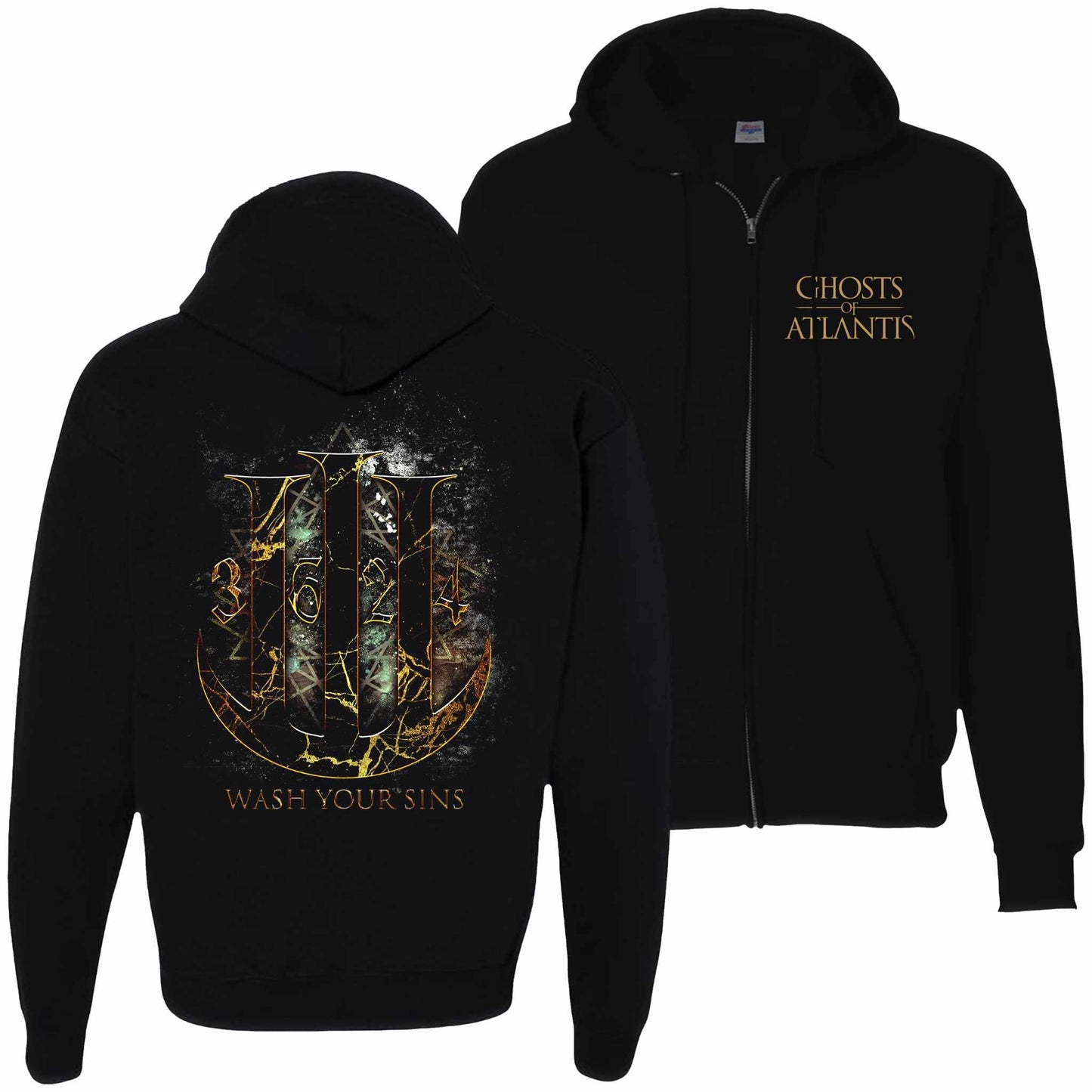 Movie Font - Full Colour Zip Up Hoodie